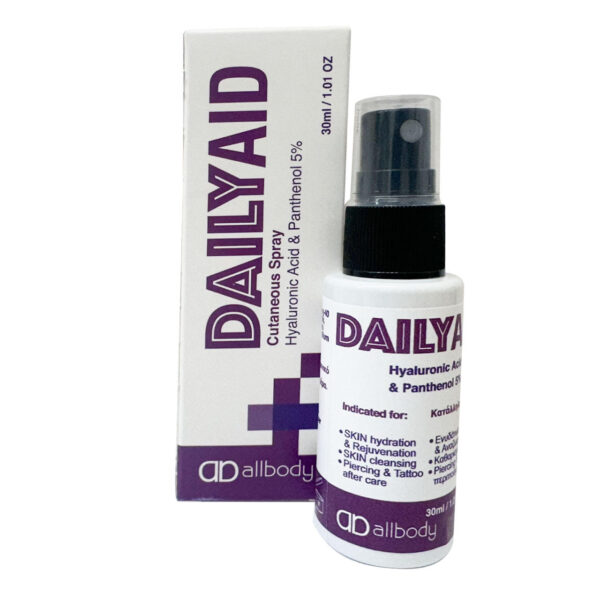 DailyaidSpray ανάπλασης που φροντίζει τη φυσική μικροχλωρίδα του δέρματος χωρίς να προκαλεί ξηρότητα