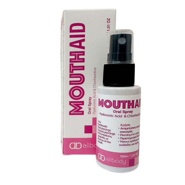 MouthaidSpray για τη Στοματική Κοιλότητα με Υαλουρονικό Οξύ και Χλωρεξιδίνη 0.2%